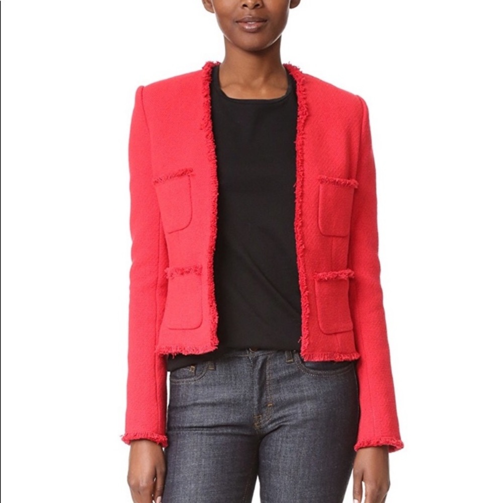 L’Agence red Jules tweed blazer